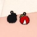 Mini alloy enamel lychee pendant charm for DIY bracelets and necklaces jewelry - Lychee - Black (5-Black)