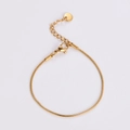 Pulsera de cadena de serpiente minimalista de 1,5mm en acero inoxidable dorado con extensión - Dorado