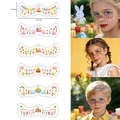 Detailed sheet of Easter face tattoos featuring rabbits, eggs and carrots for kids - Easter Freckle Stickers Set (QB049-054)