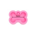 Pink bone-shaped silicone mold for DIY resin keychains with 3cm width dimension - Small Dog Bone (17-324) / Pink