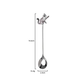 Cucchiaio a forma di gatto in acciaio inox argento con strisce grigie e misure 14,6 cm x 2,4 cm - Stile Realistico - Cucchiaio Gatto che Saluta