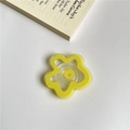 Transparent yellow flower shape collapsible phone grip stand for desk and mobile - Yellow