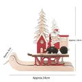 Christmas sleigh wooden ornament with Santa and Noel text 14x14x6cm festive decoration - Santa Train Style