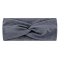 Dunkelgraues elastisches Yoga-Stirnband mit Knotendesign für Damen-Fitness - Dunkles Melange-Grau