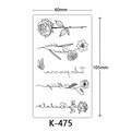 Waterproof tattoo sticker K-475 with minimalist black butterfly and floral line designs - K-475-Lettering Mix