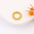 Elegant gold twisted rope texture ring displayed on minimalist white ceramic dish - 3# Sand Gold Twisted Loop