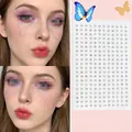 Self-adhesive butterfly eye gems with 240 clear white 3mm acrylic rhinestones for face makeup - 240 Small Round Clear Rhinestones