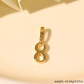 Minimalist number 8 pendant in 18K gold plating with polished finish weighing 0.34g - Number 8