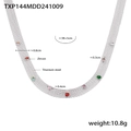 Collier en maille d'acier titane argenté avec zircons colorés et dimensions - Collier / Collier Argent