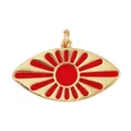 Augen-Anhänger mit Goldfinish und rotem Emaille-Sonnenstrahl-Design für DIY-Schmuck - M916008-Red Roter Strahlender Augenanhänger