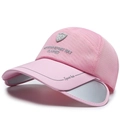 Casquette sport en maille rose avec visière rétractable grise pour protection solaire - Réglable / Rose