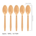 Set of 10 light brown plastic spoons with diamond texture handle for Capybara party - Plastic Spoons 10PCS