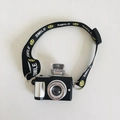Miniatur Spielzeugkamera in Schwarz mit Lächeln-Lanyard für 17cm Plüschfiguren - Schwarze Kamera Modell / Passend für 17cm Puppen