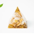 3cm natural white crystal and gold foil resin pyramid ornament for home decor - 3cm / White Shell