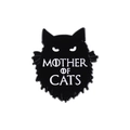 Creative black cat enamel pin with Mother of Cats lettering for clothes and hats - Black Cat Head Letter Style (QHXZ1202)