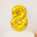 Golden 16-inch number 8 foil balloon for birthday party decorations and celebrations - Number 8 / 16" / Gold