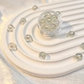 Iridescent crystal glass round beads in transparent aurora finish for DIY jewelry - 8mm/50Pcs / AB Transparent Bulb Beads