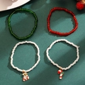 Détail du lot de bracelets de Noël avec breloques de chaussettes et sucres d'orge - Style 4 Pièces Chaussette et Canne de Noël (WG-0276)