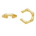 Minimalistische goldene Ohrklemmen im Bambus-Stil mit 18K Vergoldung und Glanz - Bambus Glied Gold