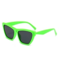 Retro hip-hop cat-eye sunglasses with fluorescent green frame and dark grey lenses - Green Frame Grey Lens