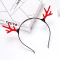Christmas reindeer antler headband with festive red plush finish and black band - Simple Red Antlers
