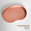 Champagne gold stainless steel bean-shaped metal jewelry tray with matte finish - Kidney Tray - Champagne Gold