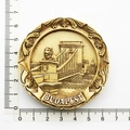 Detailed macro view of a 7.2cm Budapest resin fridge magnet showing relief design - Budapest Circle