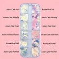Aurora mermaid nail art set with glitter stars, butterflies and pearls in 12-grid box - T-319 (Icy White + Pink)