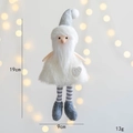 Nordic Santa elf plush hanger with silver sequin hat and striped legs for Christmas decor - Santa Claus Style