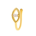 U-shaped non-piercing copper nose clip with gold finish and rectangular zircon - KC Gold 10279