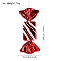 Christmas red candy ornament with white glitter stripes for tree decoration, 19.5cm height - 19cm Oblique Stripe Electroplated