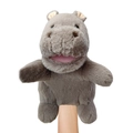 Pupazzo a mano ippopotamo in peluche grigio morbida bambola animale per bambini narrazione - Ippopotamo / 25cm