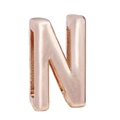 DIY rose gold letter N charm for 10mm bracelets with polished 3D metallic finish - N (Rose Gold)