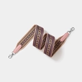 Ethnic pink and green woven replacement shoulder strap with silver lobster clasps - Width 5cm Length 70cm / Pink With Silver Buckle