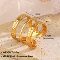 Adjustable 18K gold plated stainless steel multi-layer spiral ring with hammered texture - Multi-layer Spiral Hammered / Gold