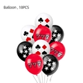 Set of 18 casino theme latex balloons with poker patterns for party decoration - Balloons-Poker (18PCS)