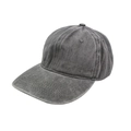 Classic vintage washed dark grey baseball cap with embroidery and breathable vents - Gray