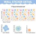 176pcs Macaron flower wall stickers set for kids room decor with dimensions 30x20cm - Macaron Colorful Small Flower Set (CT24Y12845T_T) / 20x30cmx4 Sheets