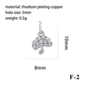Pendentif champignon scintillant en cuivre rhodié avec pierres de zircone cubique - Champignon Argenté (F-2)