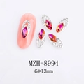 Dettaglio di strass per unghie marquise rosso sfumato 6x13mm con bordo in lega di zircone - Stile Marquise Grande Rosso Sfumato (8994)