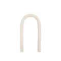 Minimalist cream white U-shaped ceramic arch decoration on a clean white background - Beige