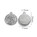 Silver stainless steel Eye of Horus pendant featuring double-sided polished finish - C-Silver Eye of Horus Pattern / Silver