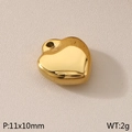 Golden heart stainless steel charm pendant 11x10mm 2g weight diy jewelry component - Minimalist Heart Style(KLJ4900-Z)