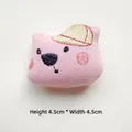Detailed plush pink cat brooch with embroidery and hat decoration, size 4.5cm x 4.5cm - DIY Style (Back Opening) / Pink Bear With Hat