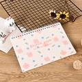 Release paper hand account book with floral cover and spiral binding for sticker storage - A5 / Small White Flower