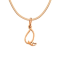 Rose gold letter Q pendant necklace with heart detail and sleek snake chain - Letter Q / Rose Gold