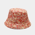 Chapeau bob à motif floral vintage rouge et orange pour protection solaire d'été - M (56-58cm) / Floral Orange