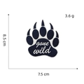 Detail of bear paw embroidery patch with gone wild text showing 8.5x7.5 cm dimensions - Outdoor Camping Patch 9# (Bear Paw Gone Wild)