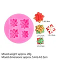 Pink silicone mold for DIY gift box shapes with detailed 3D bow relief patterns - Type 3 (Mini Gift Box Set) / Pink