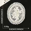 Beige rose lace embroidery applique for DIY hair accessories 8.1cm x 6.6cm - Oval Rose Floral (18)